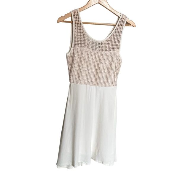Ella Moss Crochet Fit Flare BoHo Summer Dress Cream Size XS - Picture 5 of 8